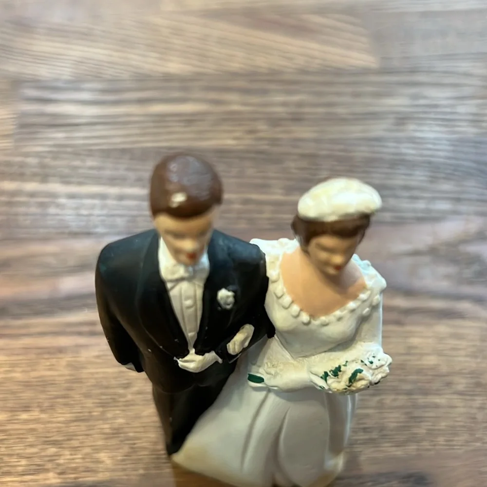 💍 Vintage 1956 PFEIL & INC. Molding Bride & Groom Wedding Cake Topper Figurine
